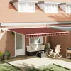 vidaXL Auvent Rétractable orange et marron 450 × 350 cm Tissu et acier