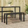 vidaXL Banc De Jardin Vidaxl 100 Cm En Acier Et Wpc Noir