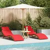 vidaXL Transat avec coussin 2 pcs Rouge Bois d'Acacia Massif