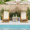 vidaXL Chaise de plage avec coussin 2 pcs Marron 61.5 x 123 x 82cm