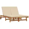vidaXL Transat 2-personne Marron 63 x 199 x 85 cm Bois d'Acacia Massif