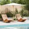 vidaXL Transat avec coussin 2 pcs Marron Bois d'Acacia Massif