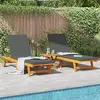 vidaXL Chaises Longues Vidaxl 2 Pcs Avec Roues Et Coussins En Acacia