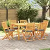 vidaXL Chaise pliante 6 pcs Gris 49 x 57.5 x 92cm Bois d'acacia massif