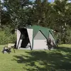 vidaXL Tente Cabane avec toit avec stockage Vert 425 x 396 x 222 cm
