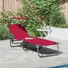vidaXL Chaise longue pliante Rouge 190 x 57 x 81 cm oxford
