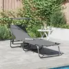 vidaXL Vidaxl Transat Pliant Avec Auvent En Tissu Oxford 600d Gris
