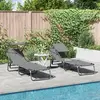 vidaXL Chaise longue pliante 2 pcs Gris 190 x 57 x 81 cm oxford