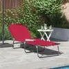 vidaXL Chaise longue pliante Rouge 188 x 57 x 86,5 cm Polyester
