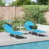 vidaXL Transat 2 pcs Bleu vif 58 x 188 x 77cm Polyester