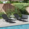 vidaXL Chaise longue pliante 2 pcs Noir 188 x 57 x 86,5 cm Polyester