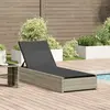 vidaXL Vidaxl Chaise Longue Beige 60x200x27 Cm Rattan Poly