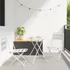 vidaXL Ensemble De Bistro Pliable 3 Pièces Vidaxl Blanc Acier