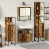 vidaXL Coffret de Mobilier de Salle de Bain 4 Pièces Bois Usé Bois Tranché