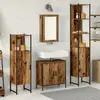 vidaXL Ensemble de mobilier de salle de bain avec étagère 4 pcs Marron