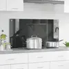 vidaXL Protection de cuisine Gris foncé 100 x 50 cm verre trempé