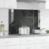 vidaXL Protection de cuisine Gris foncé 90 x 60 cm verre trempé