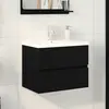 vidaXL Meuble de Lavabo de Salle de Bain Chêne noir 80 x 39 x 62 cm