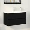 vidaXL Meuble de Lavabo de Salle de Bain Chêne noir 80 x 39 x 62 cm