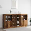 vidaXL Buffet LED 3 pcs Bois ancien 202 x 37 x 100 cm