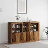 vidaXL Vidaxl Bahut Avec Lumières Led Bois Ancien 162x37x100 Cm