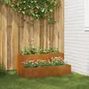 vidaXL Cache-pot de jardin Rouillé 100 x 60 x 45 cm Acier patiné