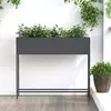 vidaXL Jardinier Surélevé Vidaxl 100x26x82 Cm Acier Anthracite