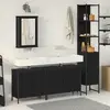 vidaXL Ensemble de mobilier de salle de bain avec étagère 4 pcs Noir
