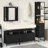 vidaXL Ensemble de mobilier de salle de bain 4 pcs Chêne noir