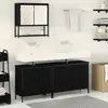 vidaXL Ensemble de mobilier de salle de bain avec étagère 3 pcs Noir