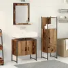 vidaXL Ensemble de mobilier de salle de bain avec étagère 3 pcs Marron