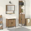 vidaXL Ensemble de mobilier de salle de bain avec étagère 3 pcs Marron