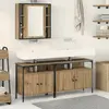 vidaXL Meuble de salle de bain avec miroir Set de 3 Chêne artisan