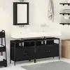 vidaXL Meubles de salle de bain 3 pcs Noir Bois d'ingénierie