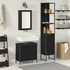 vidaXL Ensemble de mobilier de salle de bain avec étagère 3 pcs Noir