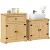 Vidaxl Ensemble De Meubles Salle De Bain 2 Pcs Corona Bois Pin Massif