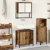vidaXL Ensemble de mobilier de salle de bain avec étagère 2 pcs Marron