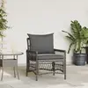 vidaXL Vidaxl Chaise De Jardin Avec Coussins Gris En Poly Rotin