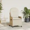 Fauteuil Relax Avec Coussin En Poly Rattan Beige