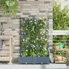 vidaXL Cache-pot de jardin 2 pcs Gris Clair 80 x 40 x 125,5 cm Acier
