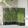 vidaXL Jardinier vidaXL avec treillis 5 pcs Noir 120x120x125,5 cm