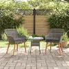 vidaXL Vidaxl Chaises De Jardin Avec Coussins 2 Pcs Gris Poly Rattan