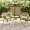 vidaXL Vidaxl Chaises De Jardin Avec Coussins 2 Pcs Beige Poly Rattan
