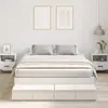 vidaXL Cadre de lit avec rangement Blanc 140 cm Bois d'ingénierie