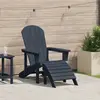 vidaXL Vidaxl Chaise Adirondack Avec Repose-Pieds Bleu Marine Hdpe
