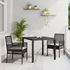 vidaXL Ensemble de salle à manger pour jardin 3 pcs Noir polyrotin