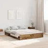 vidaXL Cadre de lit avec rangement Bois ancien 140 x 190 cm Melamine