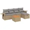vidaXL Salon de jardin avec coussins 6 pcs beige résine tressée