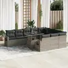vidaXL - 11-delige - Loungeset - met - kussens - poly - rattan - grijs