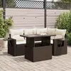 vidaXL Salon de jardin avec coussins 5 pcs marron résine tressée